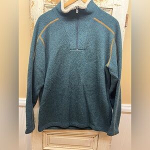 KUHL Mens Europa Quarter Zip Pullover Sweater Olive Green